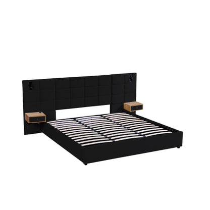 Upholstered Hydraulic Platform Bed With Storage Shelves, Reading Lamps, USB Port - The Sleep Loft - Online Mattress Showroom NYC