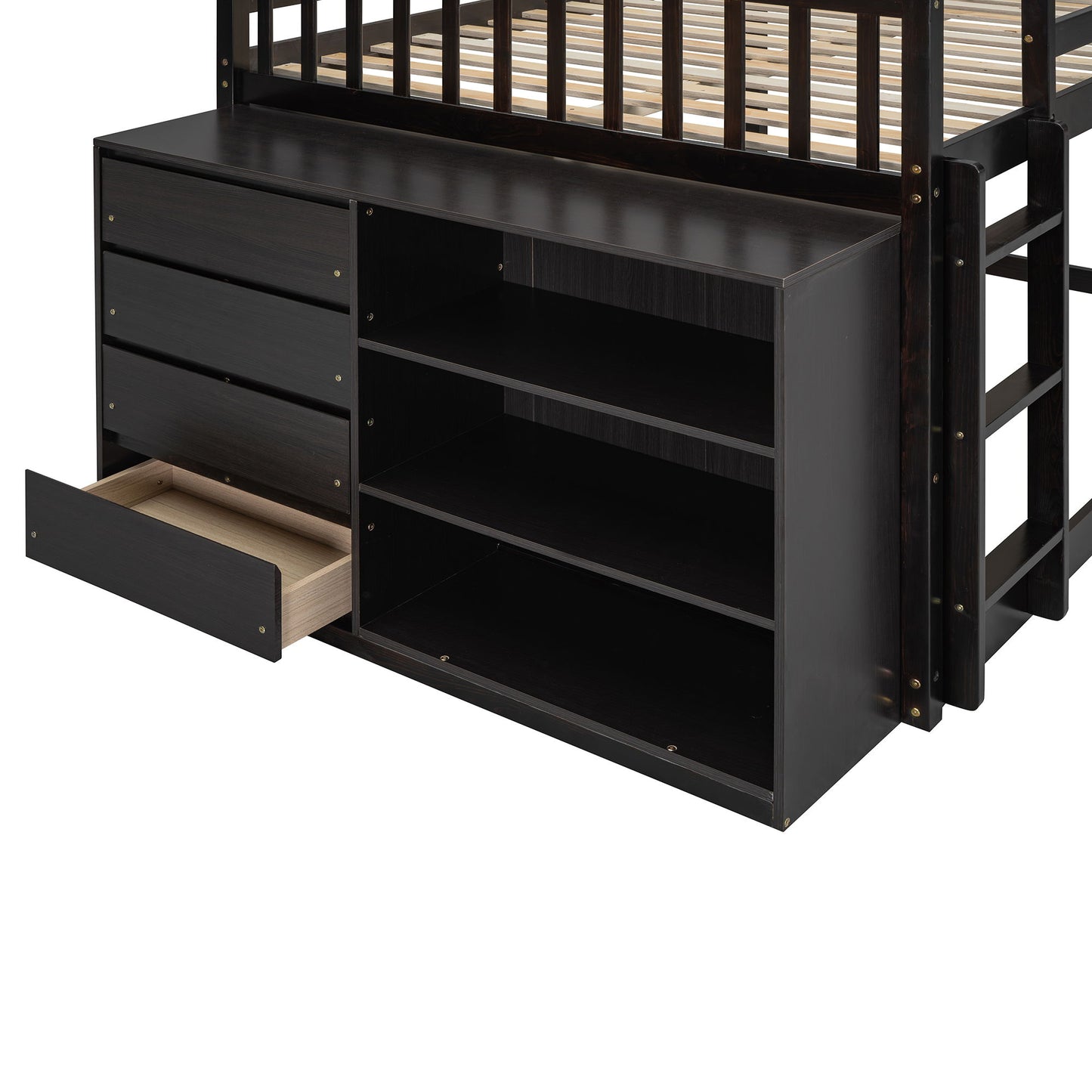 Bunk Bed With 4 Drawers And 3 Shelves - The Sleep Loft - Online Mattress Showroom NYC