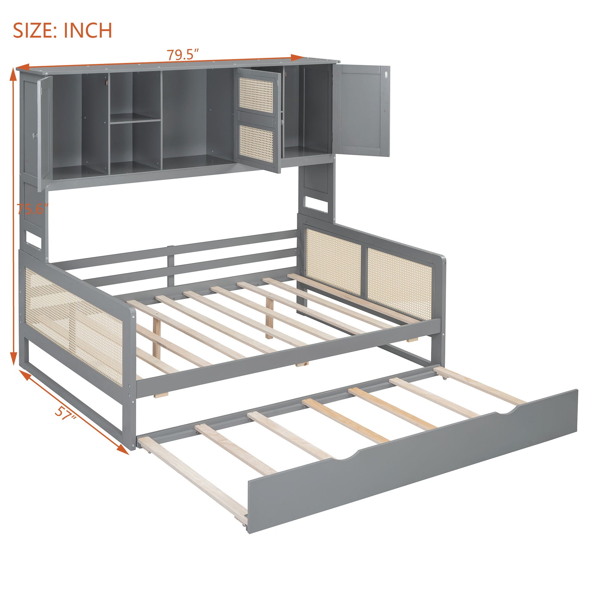 Daybed And All In One Cabinet And Shelf - The Sleep Loft - Online Mattress Showroom NYC