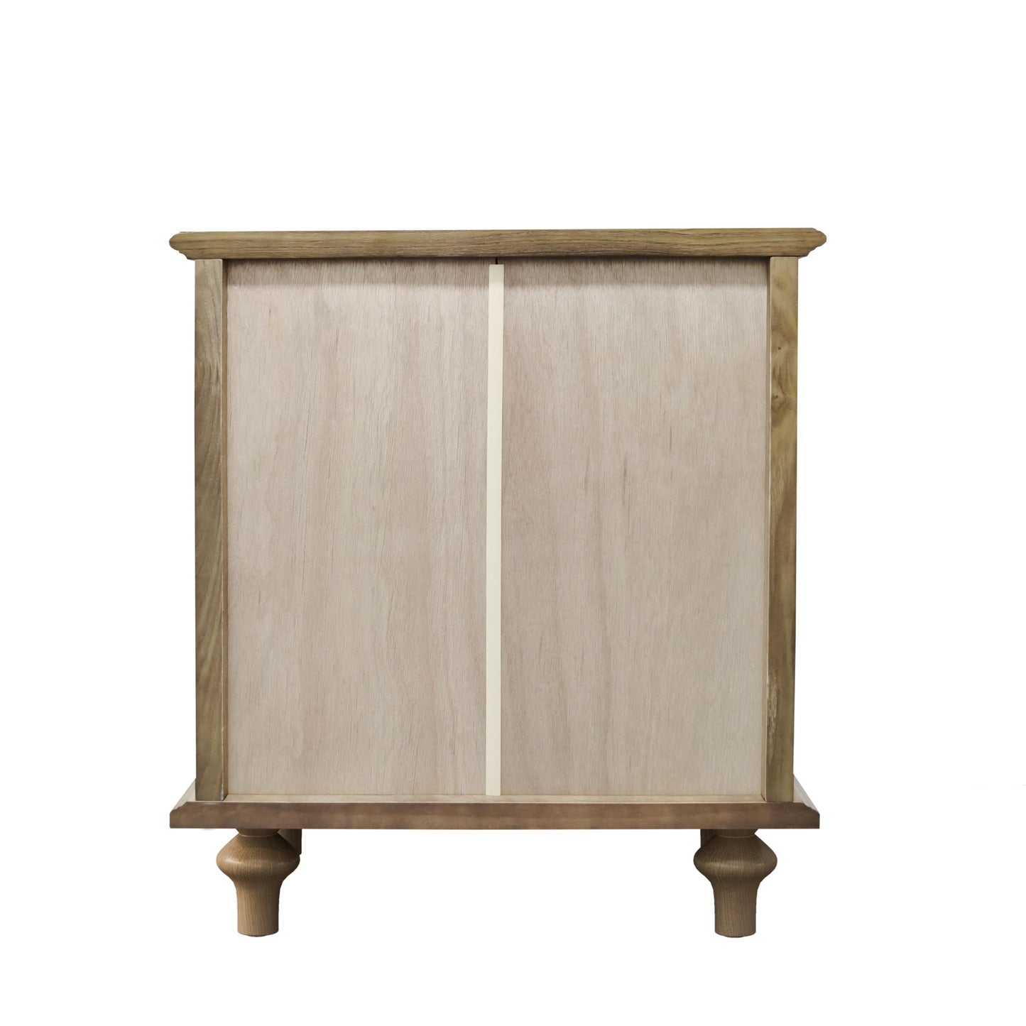 Nightstand With 4 Drawers With Hidden Pull Out Shelf - Light Brown