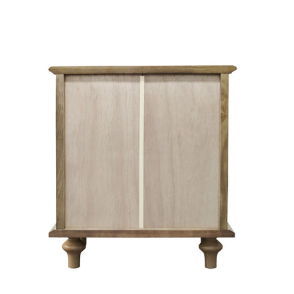 Nightstand With 4 Drawers With Hidden Pull Out Shelf - Light Brown