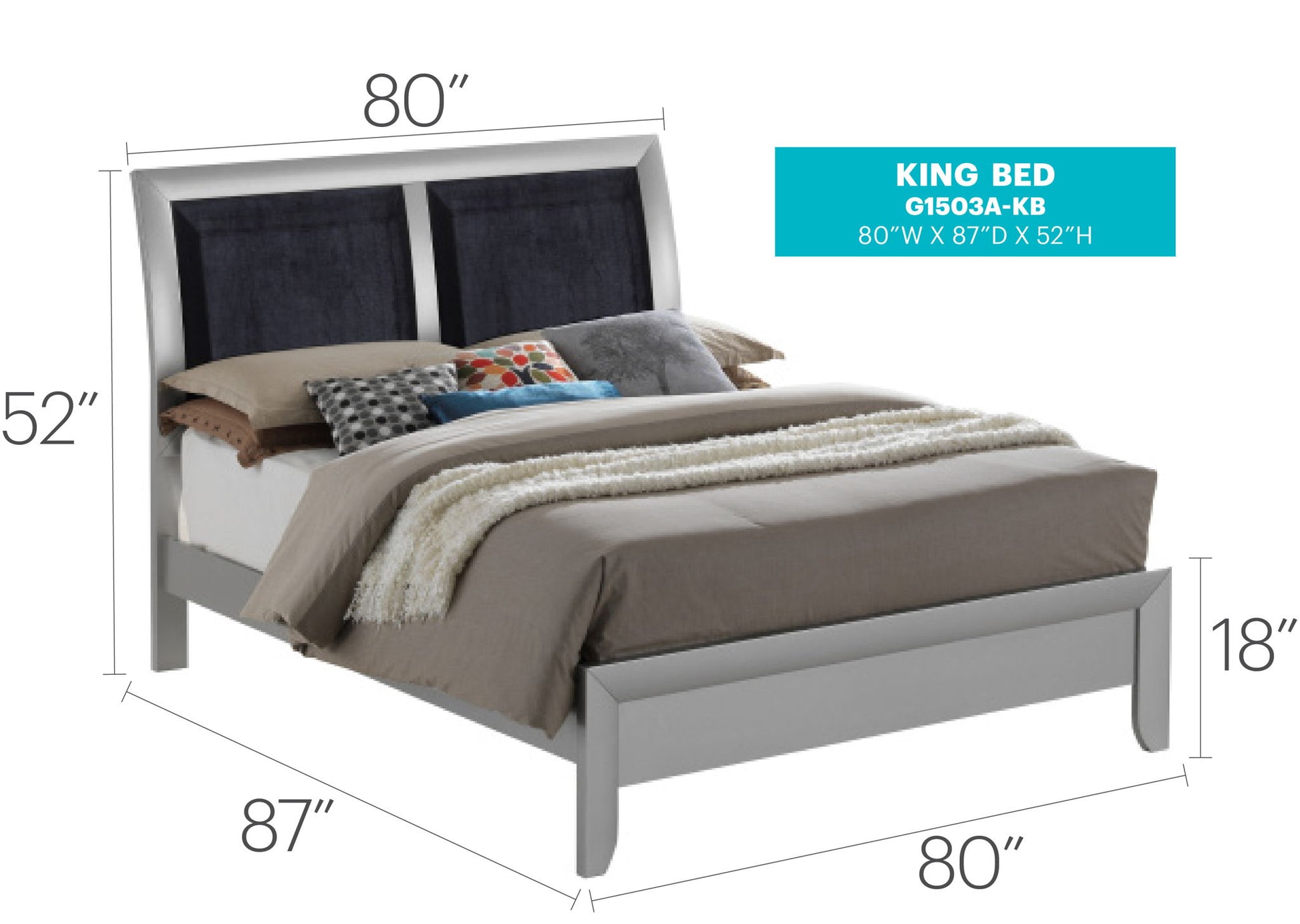 Padded Headboard Design Panel Bed - The Sleep Loft - Online Mattress Showroom NYC