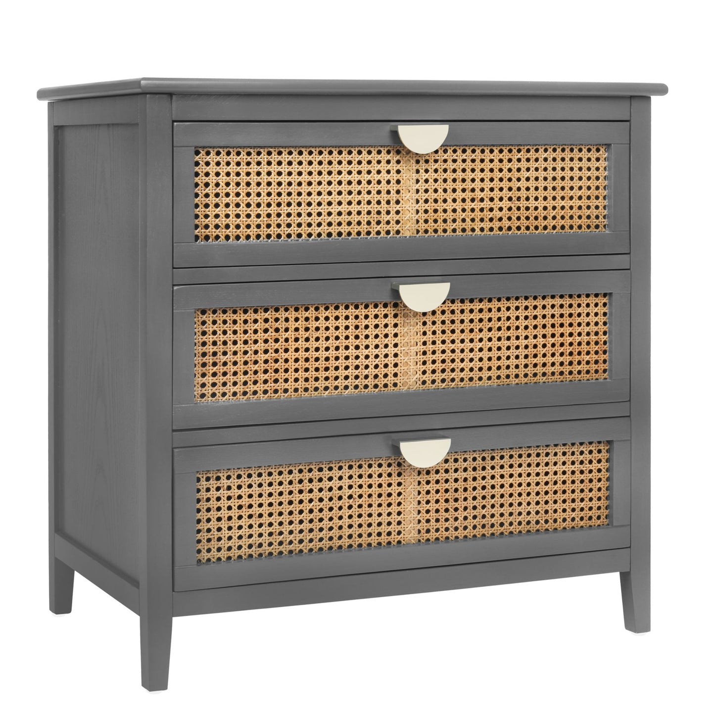 3 Drawer Cabinet, Natural Rattan, American Furniture