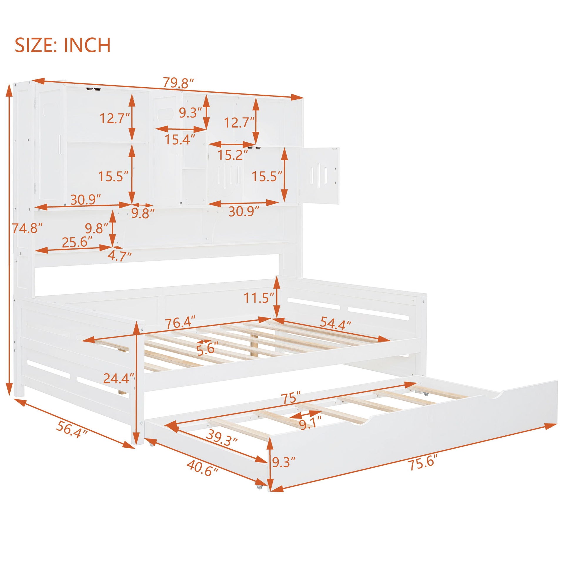 Daybed With All-In-One Cabinet And Shelf - The Sleep Loft - Online Mattress Showroom NYC