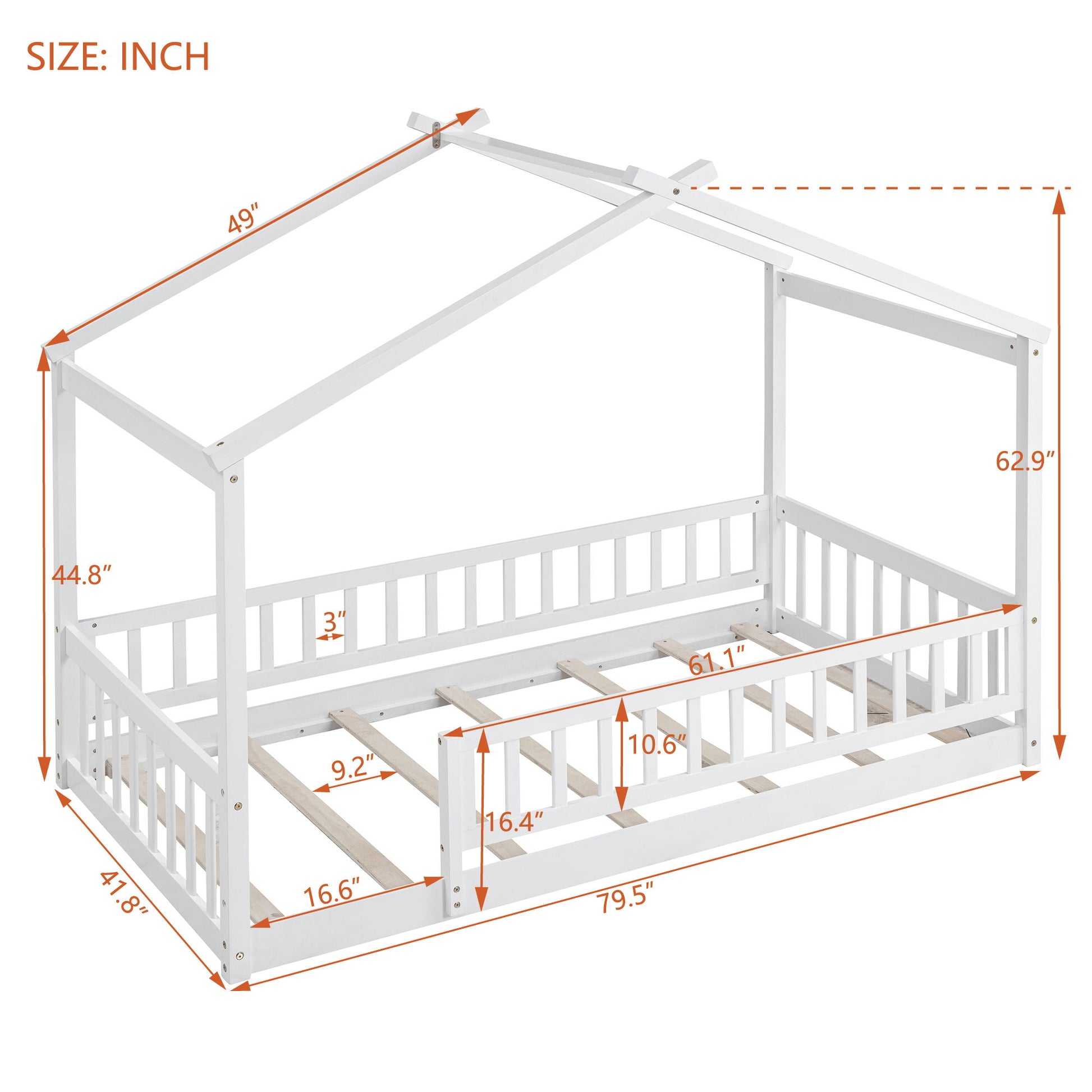 Bed House Bed Frame With Fence - The Sleep Loft - Online Mattress Showroom NYC