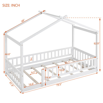 Bed House Bed Frame With Fence - The Sleep Loft - Online Mattress Showroom NYC