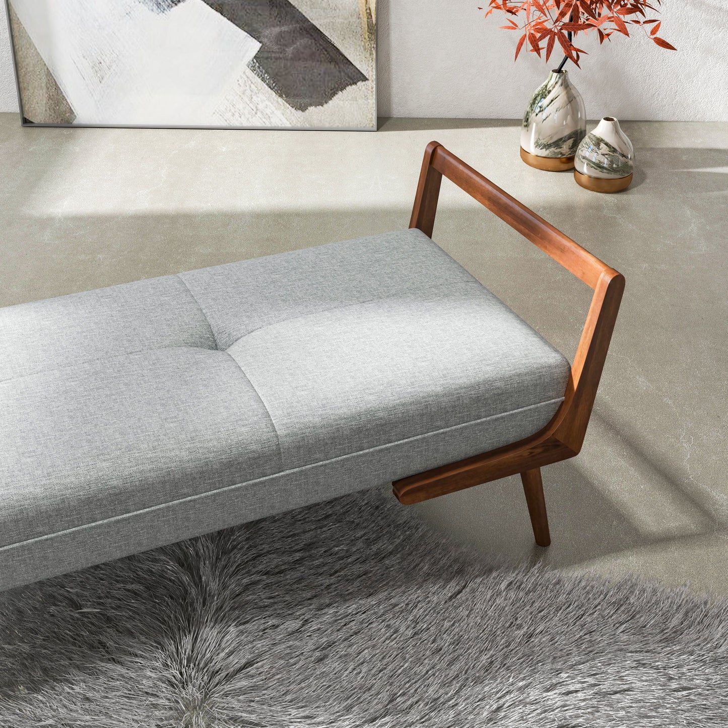 Cora - Bench - Gray - The Sleep Loft - Online Mattress Showroom NYC