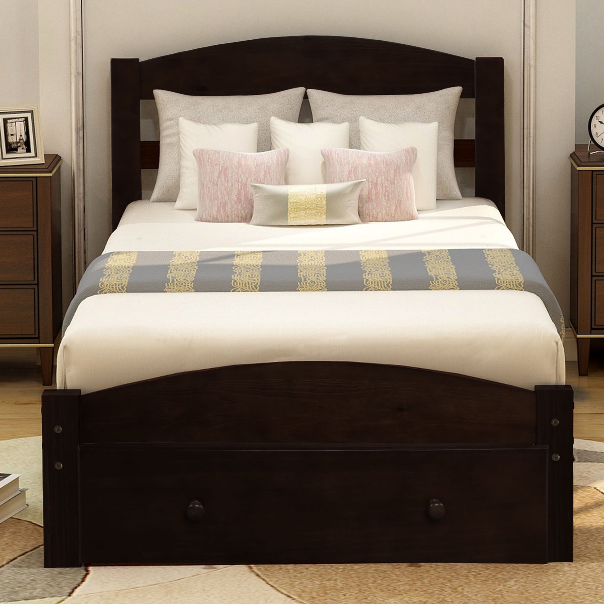 Platform Bed Frame With Storage Drawer And Wood Slat Support No Box Spring Needed - The Sleep Loft - Online Mattress Showroom NYC