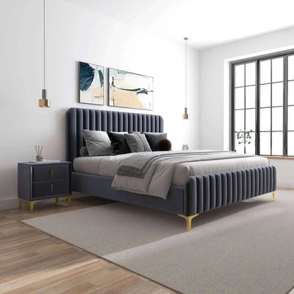 Bethany - Queen Upholstered Platform Bed - Gray - The Sleep Loft - Online Mattress Showroom NYC