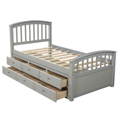 Platform Storage Bed Solid Wood Bed With 6 Drawers - The Sleep Loft - Online Mattress Showroom NYC