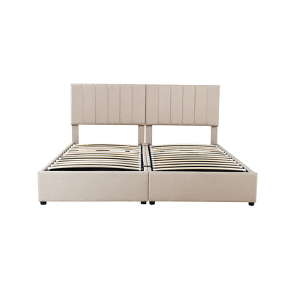 Upholstered Platform Bed With A Hydraulic Storage System - The Sleep Loft - Online Mattress Showroom NYC