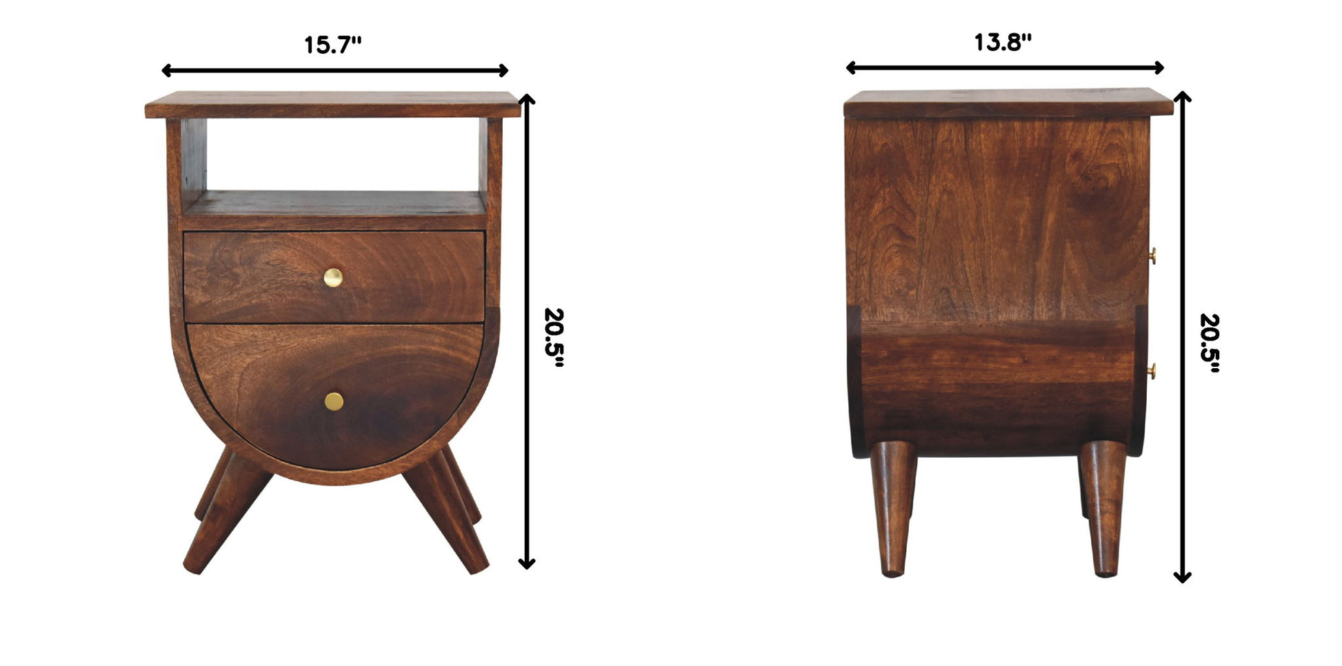 Split - Bedside Table - Chestnut - The Sleep Loft - Online Mattress Showroom NYC