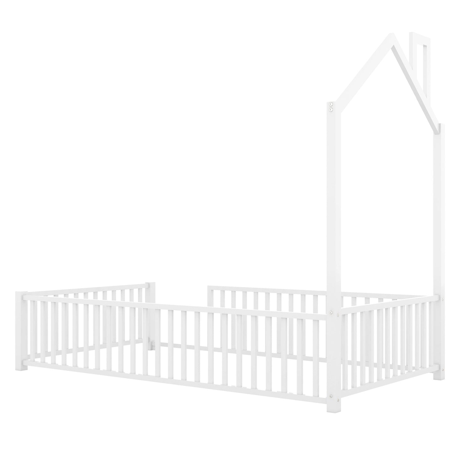 Metal House Platform Bed With Guardrail And Chimney - The Sleep Loft - Online Mattress Showroom NYC