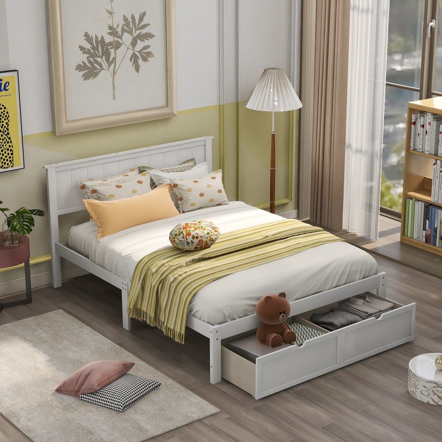 Full Size Platform Bed With Under Bed Drawers - White - The Sleep Loft - Online Mattress Showroom NYC