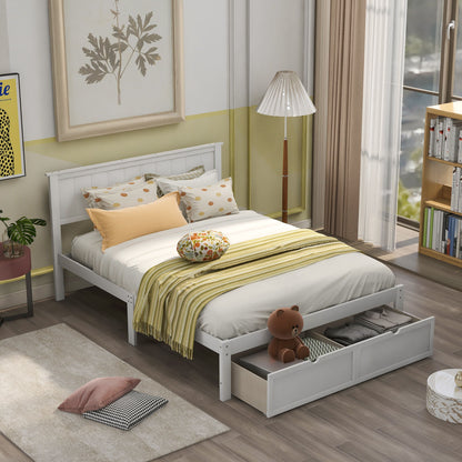 Full Size Platform Bed With Under Bed Drawers - White - The Sleep Loft - Online Mattress Showroom NYC