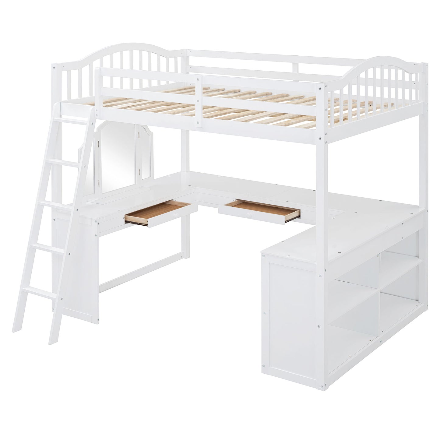 Loft Bed With Drawers, Cabinet, Shelves With Desk - The Sleep Loft - Online Mattress Showroom NYC