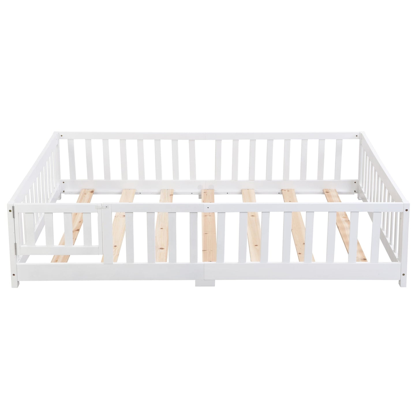 Solid Wood Floor Bed With Door And Fence For Children - The Sleep Loft - Online Mattress Showroom NYC