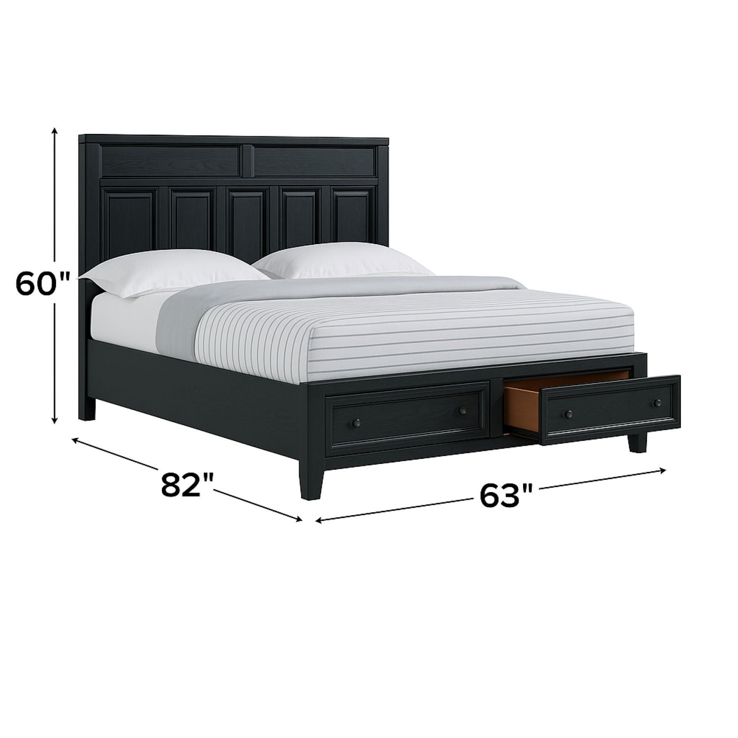 Storage Bed With Panel Headboard And Spacious Footboard Drawers - The Sleep Loft - Online Mattress Showroom NYC