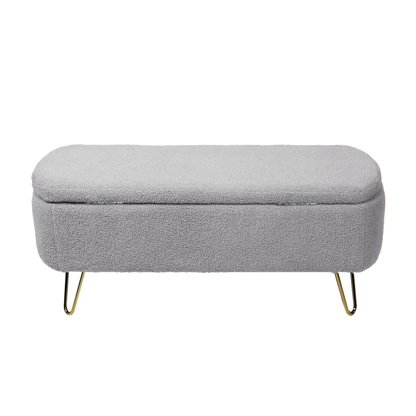 Storage Ottoman Bench For End Of Bed Legs, Modern Camel Faux Fur Entryway Bench Upholstered Padded With Storage For Living Room Bedroom - The Sleep Loft - Online Mattress Showroom NYC