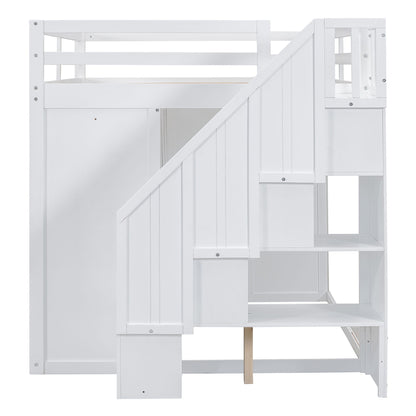 Loft Bed With Built In Wardrobes, Cabinets And Drawers - The Sleep Loft - Online Mattress Showroom NYC