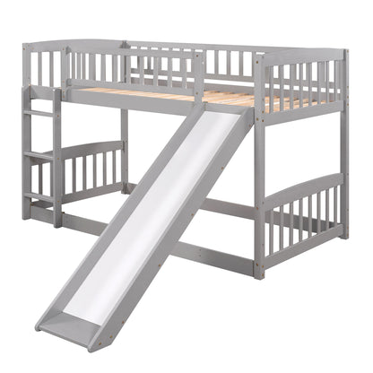 Low Bunk Bed With Slide, Fence And Ladder - The Sleep Loft - Online Mattress Showroom NYC
