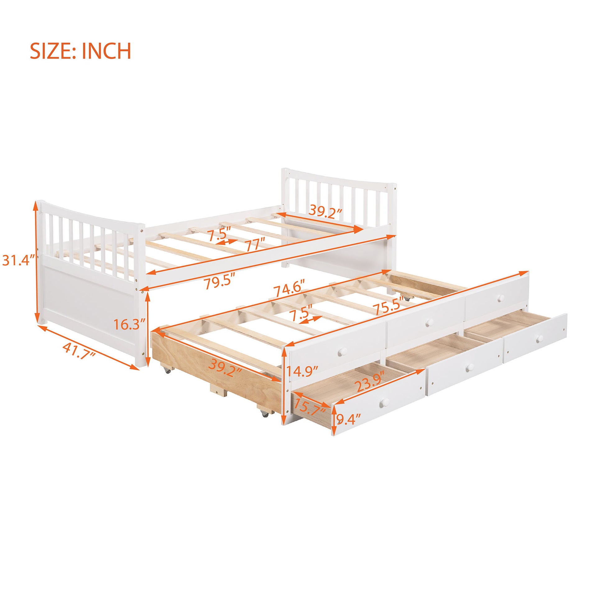 Twin Size Daybed With Trundle And Drawers - The Sleep Loft - Online Mattress Showroom NYC