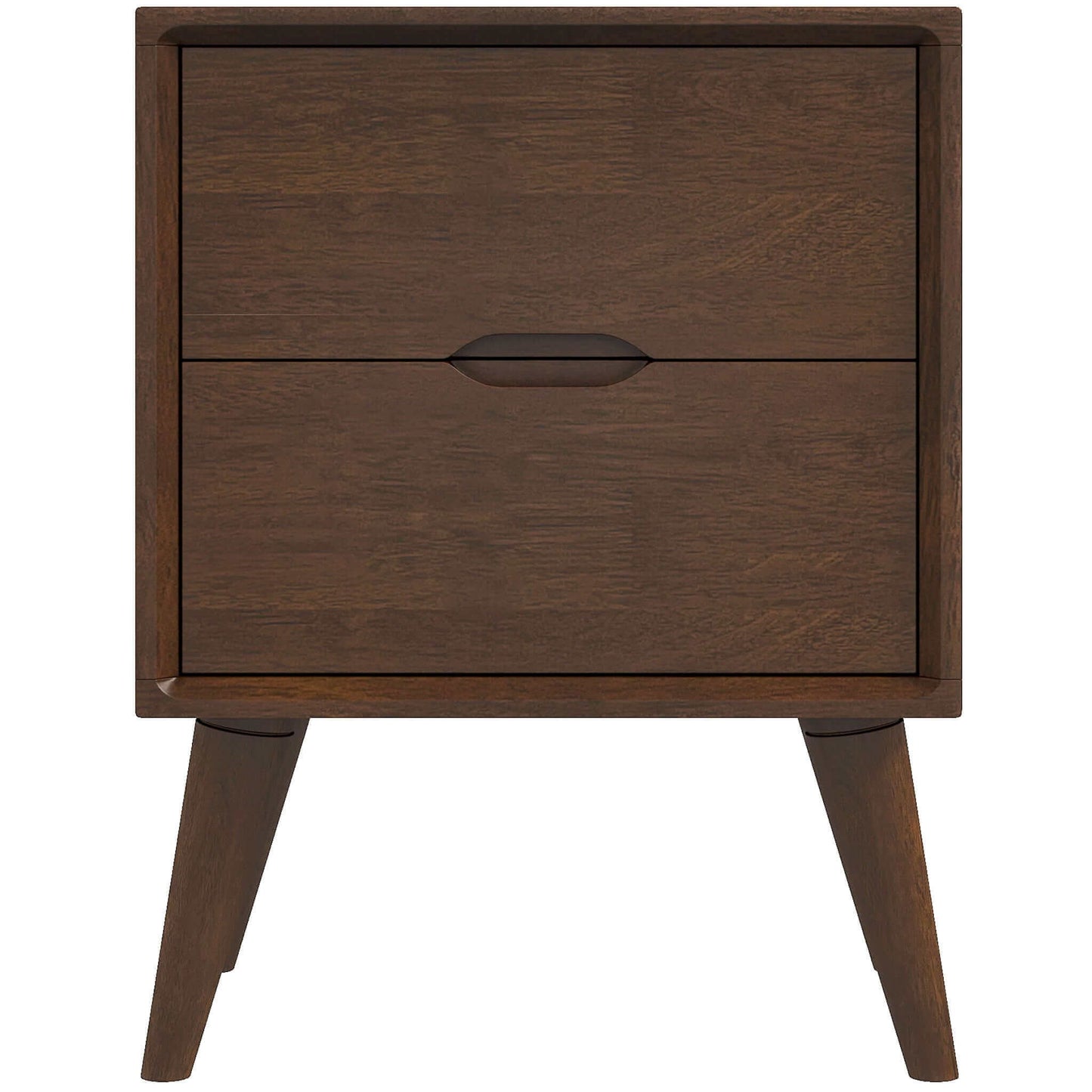 Alexandra - Night Stand With 2 Drawers - Walnut Brown - The Sleep Loft - Online Mattress Showroom NYC