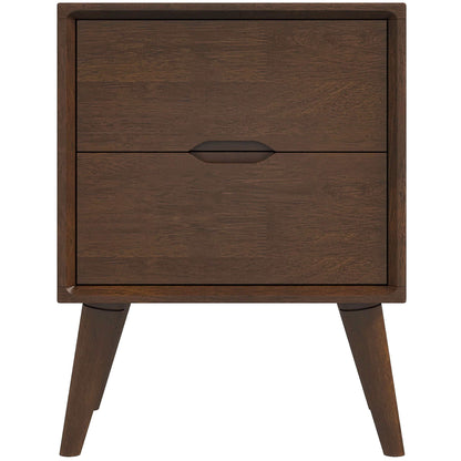 Alexandra - Night Stand With 2 Drawers - Walnut Brown - The Sleep Loft - Online Mattress Showroom NYC