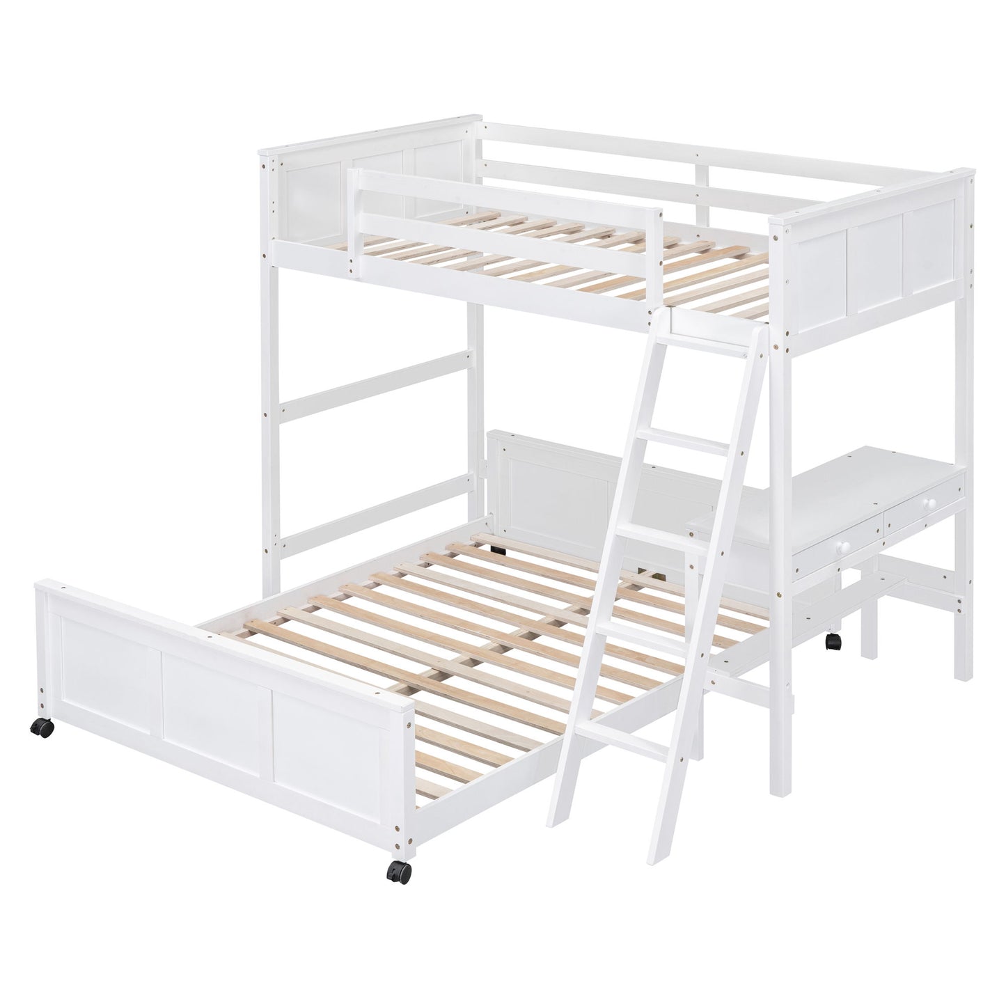 Full Over Full Bunk Bed With Desk - The Sleep Loft - Online Mattress Showroom NYC