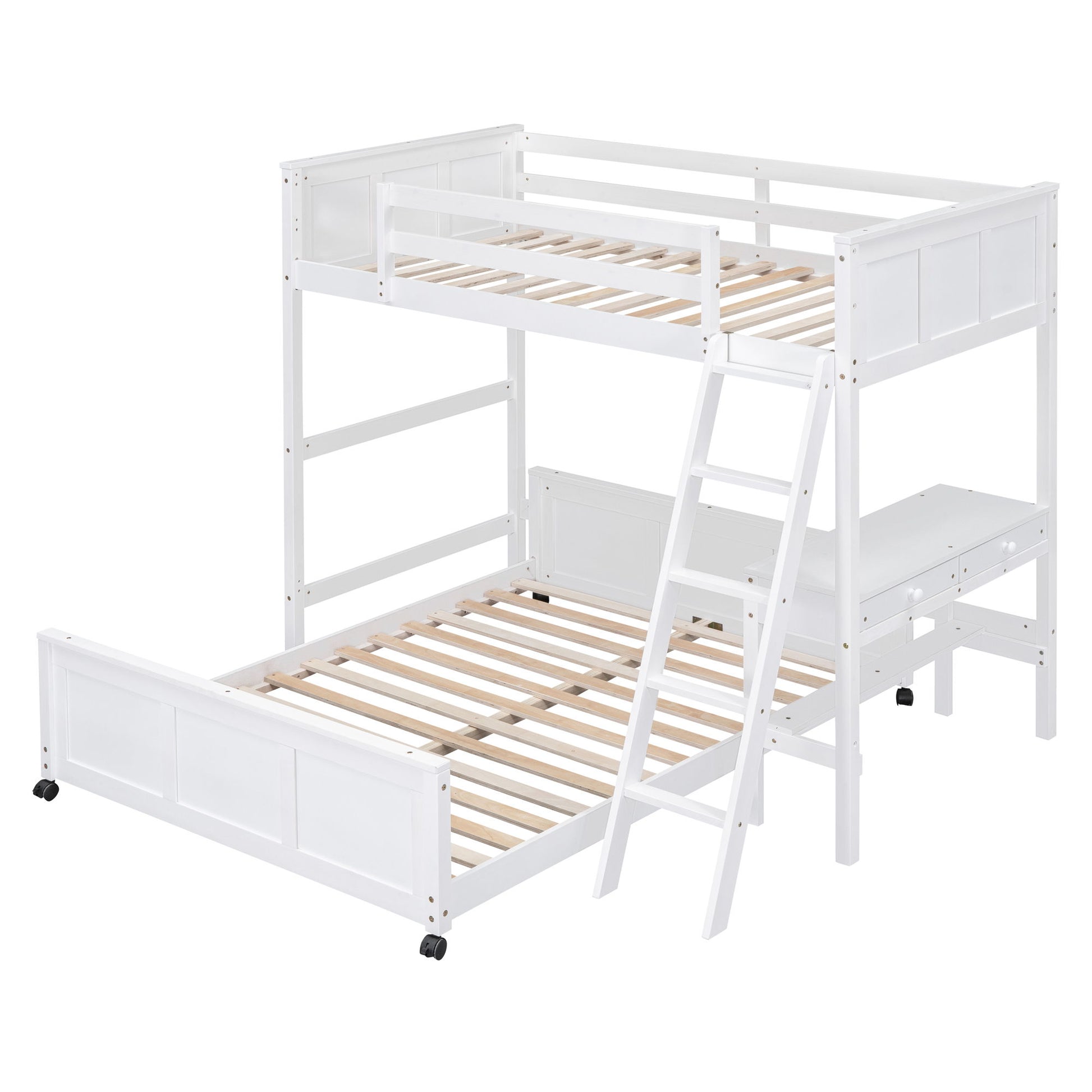 Full Over Full Bunk Bed With Desk - The Sleep Loft - Online Mattress Showroom NYC
