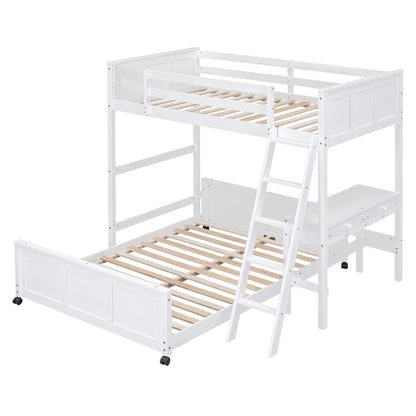Full Over Full Bunk Bed With Desk - The Sleep Loft - Online Mattress Showroom NYC