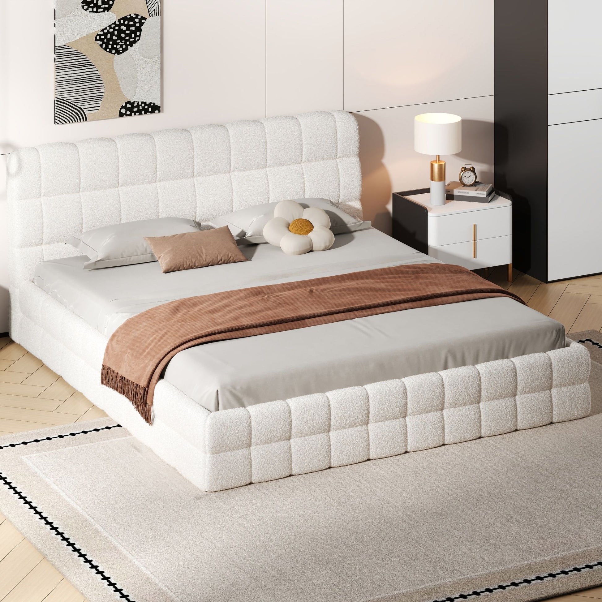 Upholstered Platform Bed With Headboard - The Sleep Loft - Online Mattress Showroom NYC