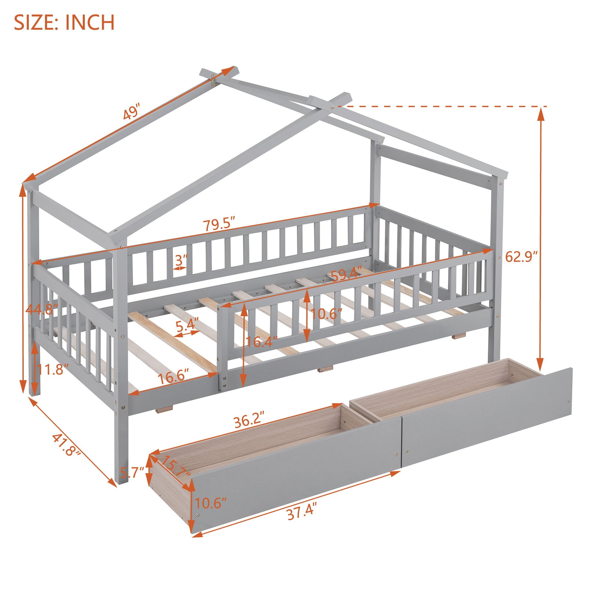 House Bed With 2 Drawers - The Sleep Loft - Online Mattress Showroom NYC