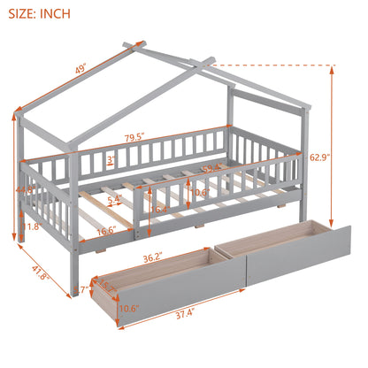 House Bed With 2 Drawers - The Sleep Loft - Online Mattress Showroom NYC