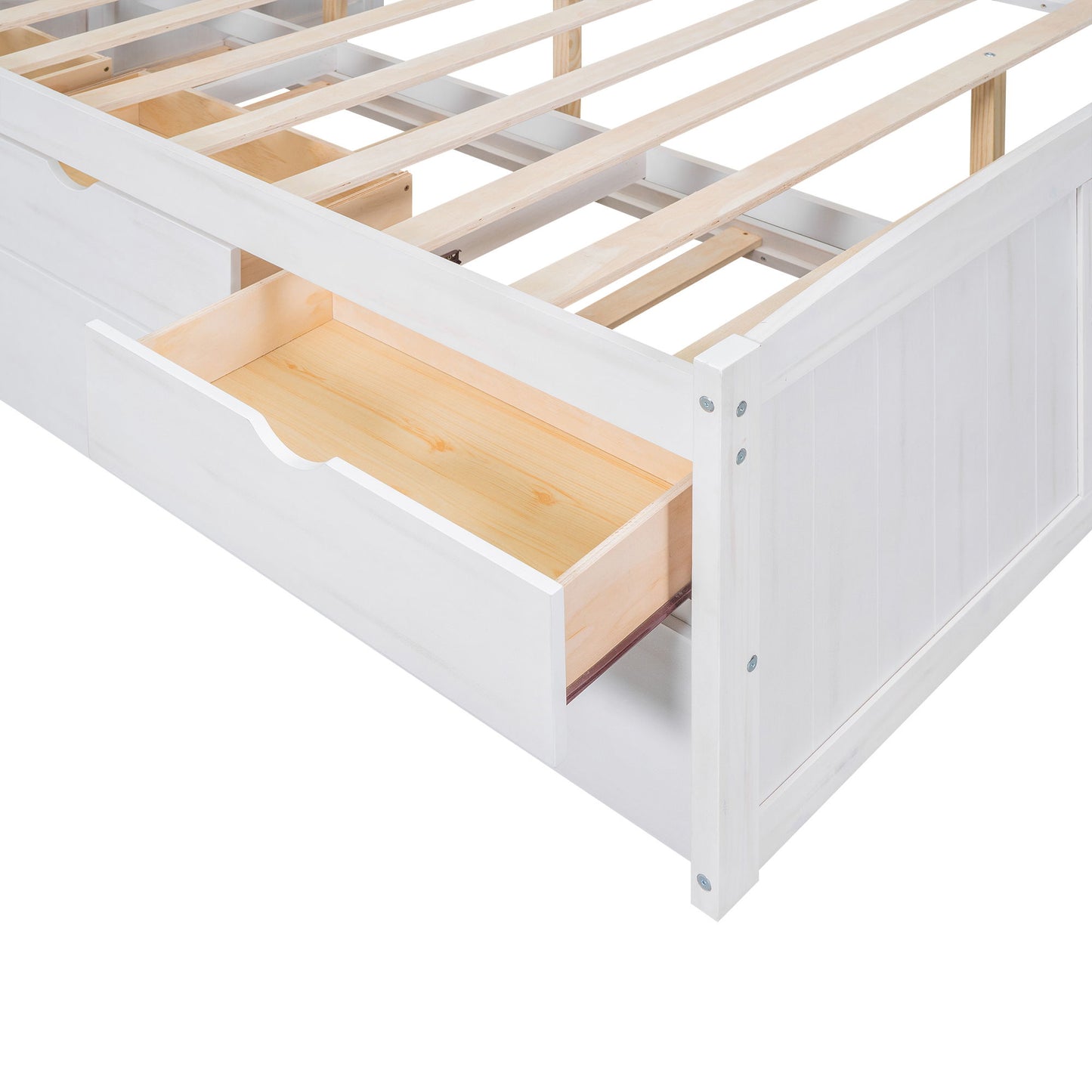 Captain Bed With Built In Bookshelves, 3 Storage Drawers, And Trundle - The Sleep Loft - Online Mattress Showroom NYC