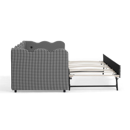 Gingham Daybed With USB Charging Port, Wave Shaped Design - The Sleep Loft - Online Mattress Showroom NYC