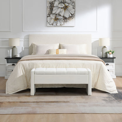 Modern Upholstered Large Bed End Bench With Storage - The Sleep Loft - Online Mattress Showroom NYC