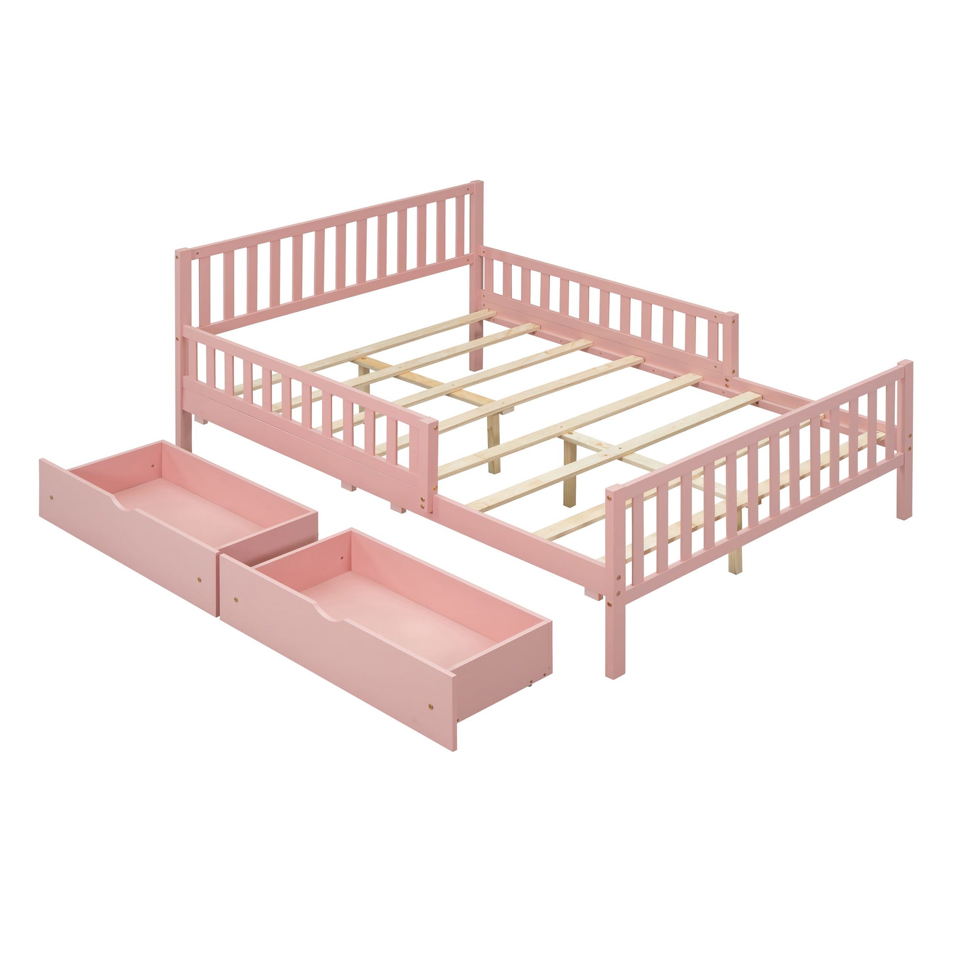 Platform Bed With Guardrails On Both Sides And 2 Storage Drawers - The Sleep Loft - Online Mattress Showroom NYC
