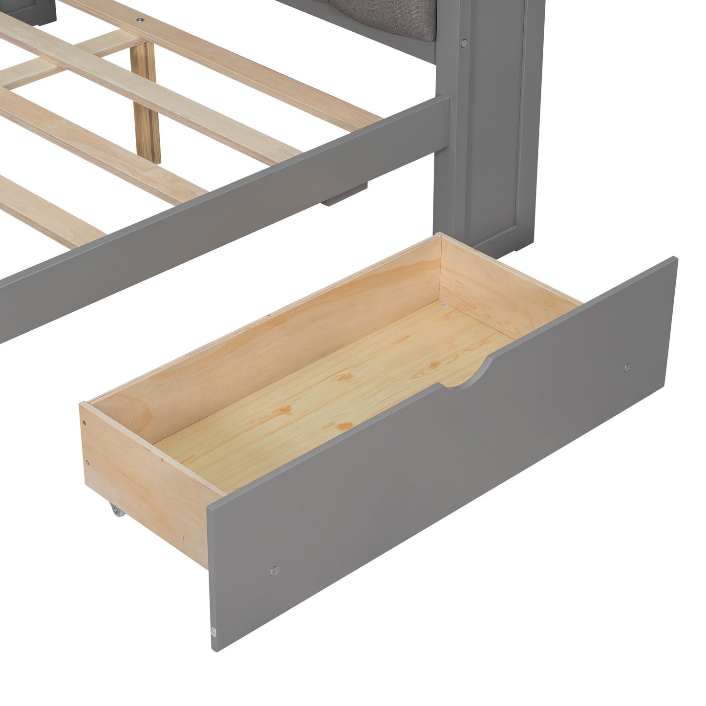 Platform Bed With Upholstered Headboard, Storage Shelves, Drawers, Charging Station, LED Lighting, Built In Desk - The Sleep Loft - Online Mattress Showroom NYC