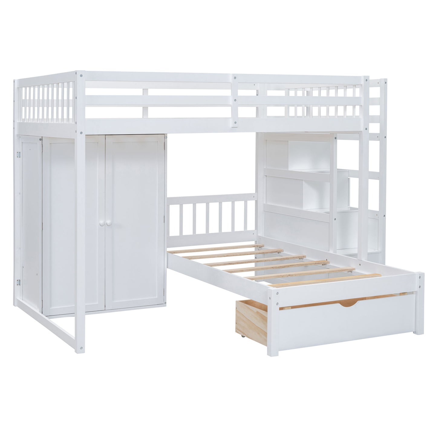 Bunk Bed With Wardrobe, Drawers - The Sleep Loft - Online Mattress Showroom NYC