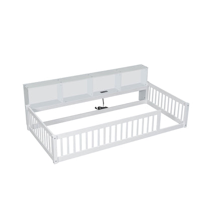 Floor Bed With Storage Cabinets And USB Ports - The Sleep Loft - Online Mattress Showroom NYC
