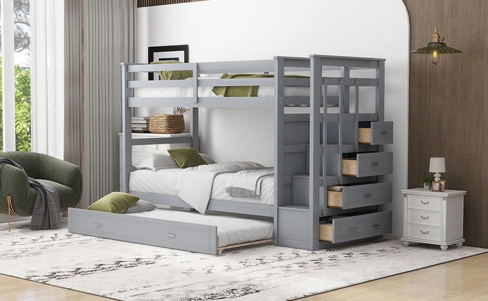 Bunk Bed With Trundle And Staircase - The Sleep Loft - Online Mattress Showroom NYC