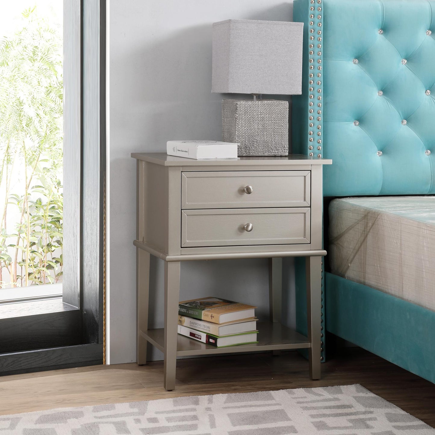 Vibrant Contemporary Nightstand - The Sleep Loft - Online Mattress Showroom NYC