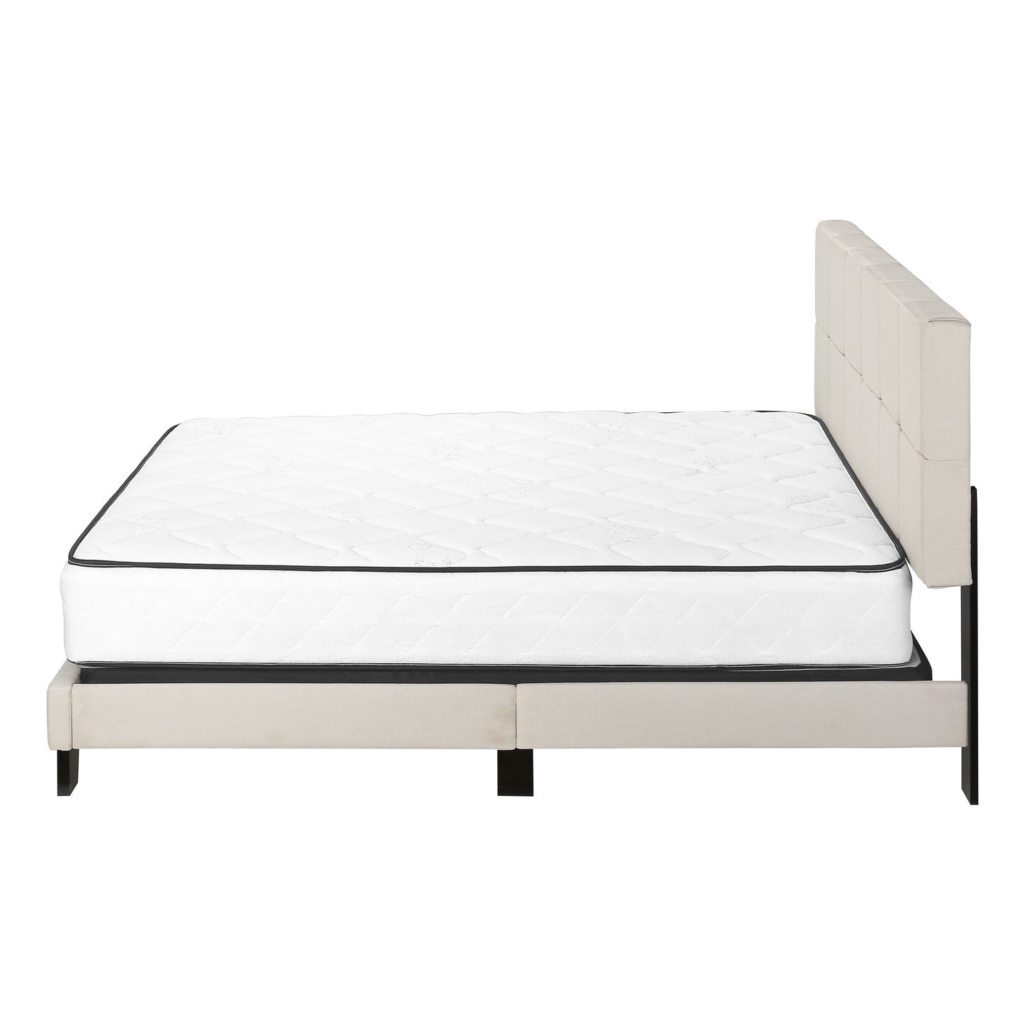 Queen Size Bed, Upholstered, Transitional - Beige - The Sleep Loft - Online Mattress Showroom NYC