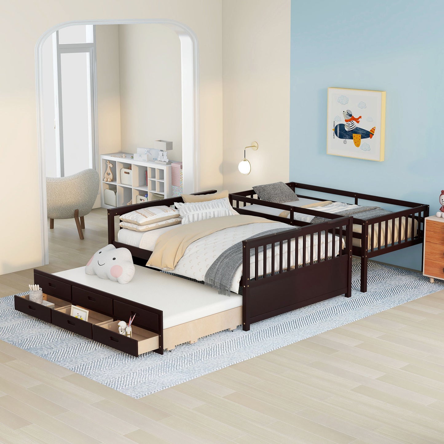 Bunk Bed With Twin Size Trundle And Drawers - The Sleep Loft - Online Mattress Showroom NYC