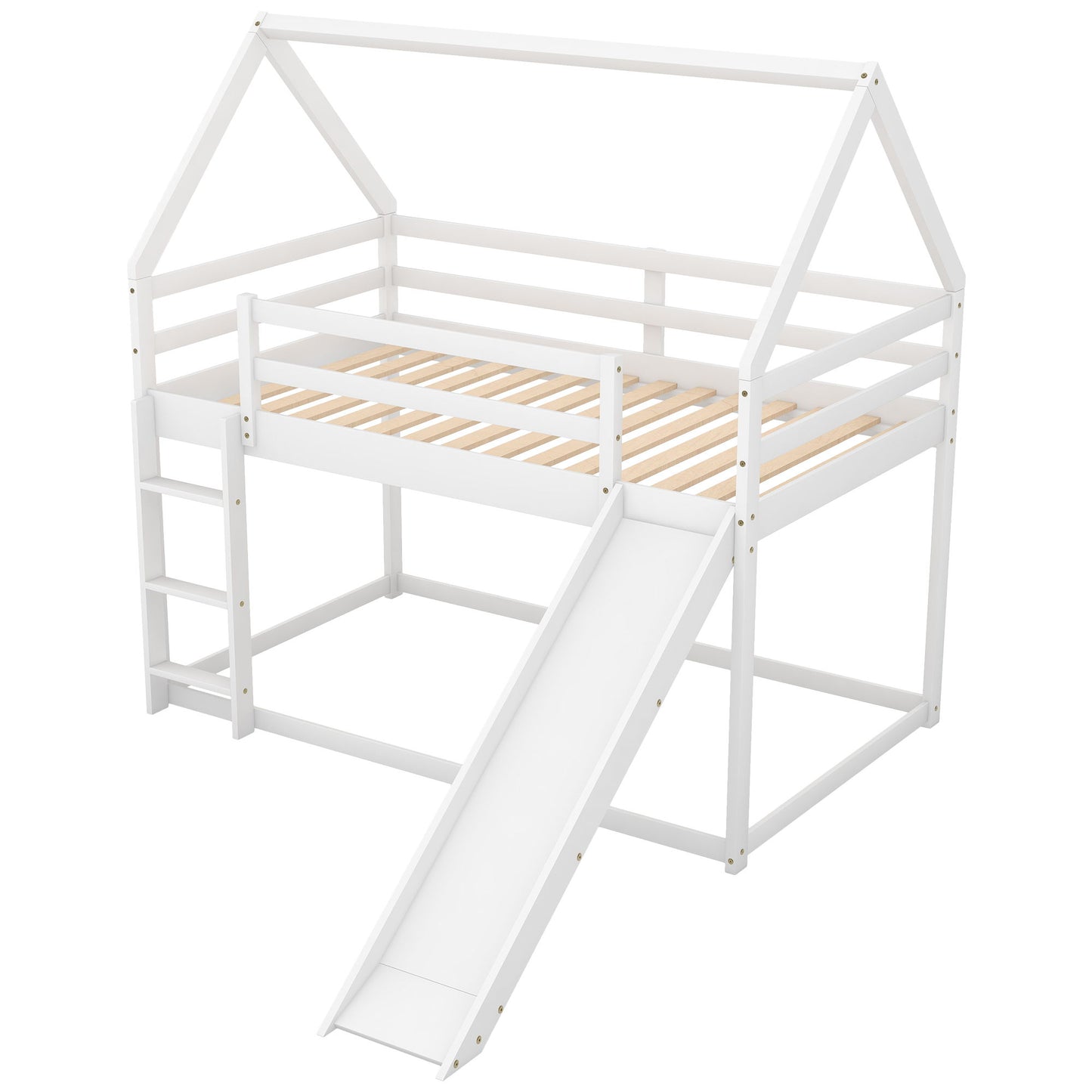 House Shape Bunk Bed With Slide And Ladder - The Sleep Loft - Online Mattress Showroom NYC