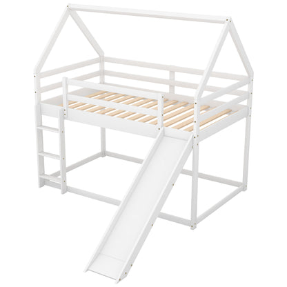 House Shape Bunk Bed With Slide And Ladder - The Sleep Loft - Online Mattress Showroom NYC