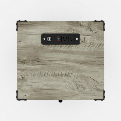 Farmhouse Nightstand, Charging Station & Storage