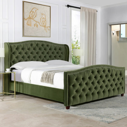 Marcella - Upholstered Shelter Headboard Bed Set - The Sleep Loft - Online Mattress Showroom NYC