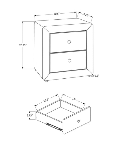 Nightstand, Storage Drawer Versatile Use, Upholstered, Transitional - The Sleep Loft - Online Mattress Showroom NYC